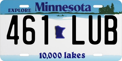MN license plate 461LUB
