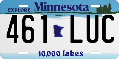 MN license plate 461LUC