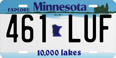 MN license plate 461LUF