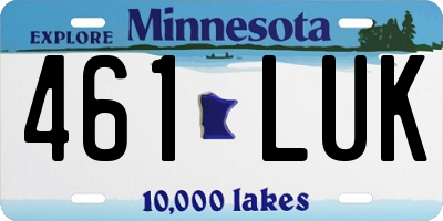 MN license plate 461LUK