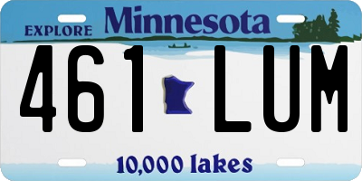 MN license plate 461LUM
