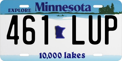 MN license plate 461LUP