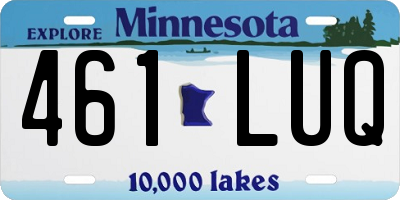 MN license plate 461LUQ