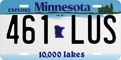 MN license plate 461LUS
