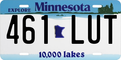 MN license plate 461LUT