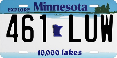 MN license plate 461LUW