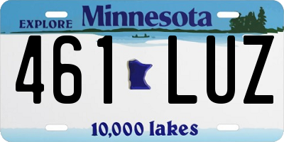 MN license plate 461LUZ