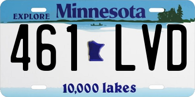 MN license plate 461LVD