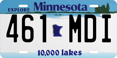 MN license plate 461MDI