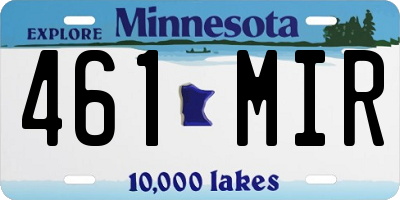 MN license plate 461MIR