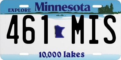 MN license plate 461MIS