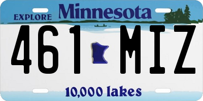 MN license plate 461MIZ