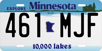 MN license plate 461MJF