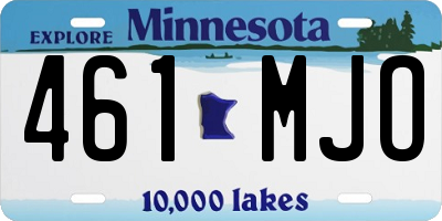 MN license plate 461MJO