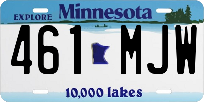 MN license plate 461MJW