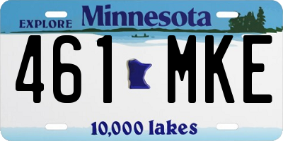 MN license plate 461MKE