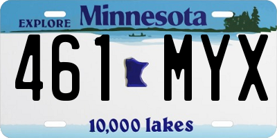 MN license plate 461MYX
