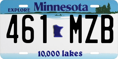 MN license plate 461MZB