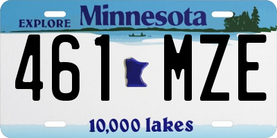 MN license plate 461MZE