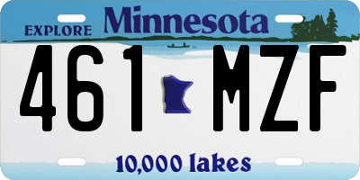 MN license plate 461MZF