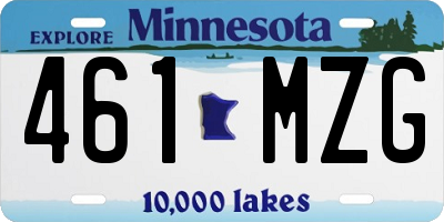 MN license plate 461MZG