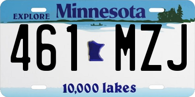 MN license plate 461MZJ