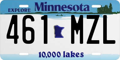 MN license plate 461MZL