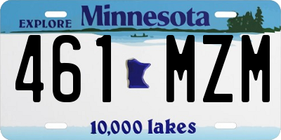 MN license plate 461MZM
