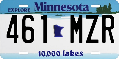 MN license plate 461MZR