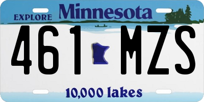 MN license plate 461MZS