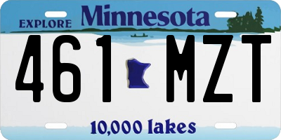 MN license plate 461MZT