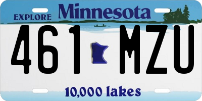 MN license plate 461MZU