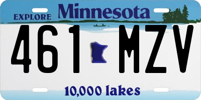 MN license plate 461MZV