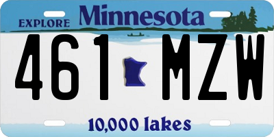 MN license plate 461MZW