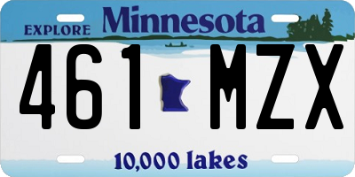 MN license plate 461MZX