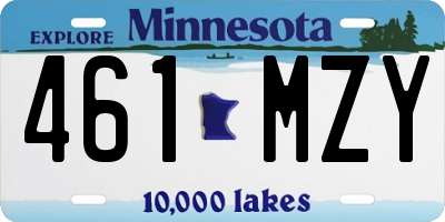 MN license plate 461MZY