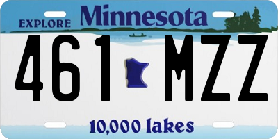 MN license plate 461MZZ