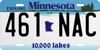 MN license plate 461NAC