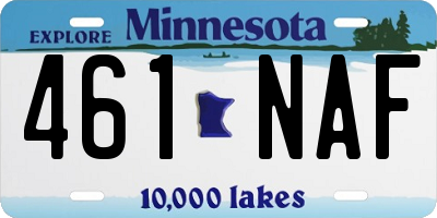 MN license plate 461NAF