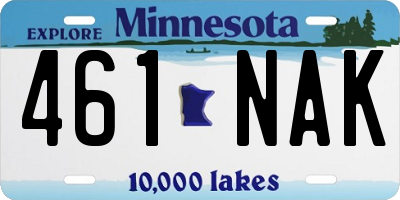 MN license plate 461NAK