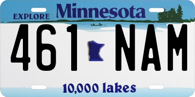 MN license plate 461NAM