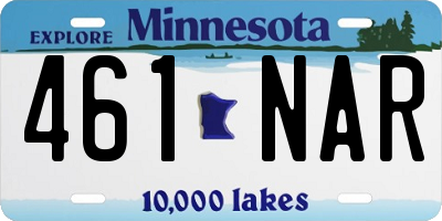MN license plate 461NAR