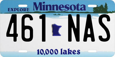 MN license plate 461NAS