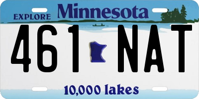 MN license plate 461NAT