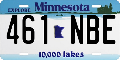 MN license plate 461NBE