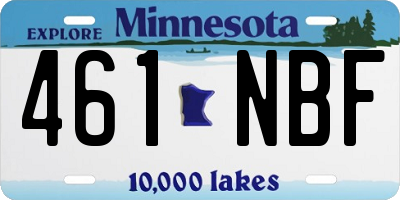 MN license plate 461NBF