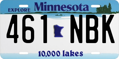 MN license plate 461NBK