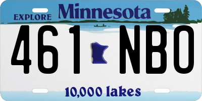 MN license plate 461NBO