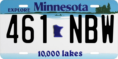 MN license plate 461NBW