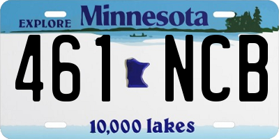 MN license plate 461NCB